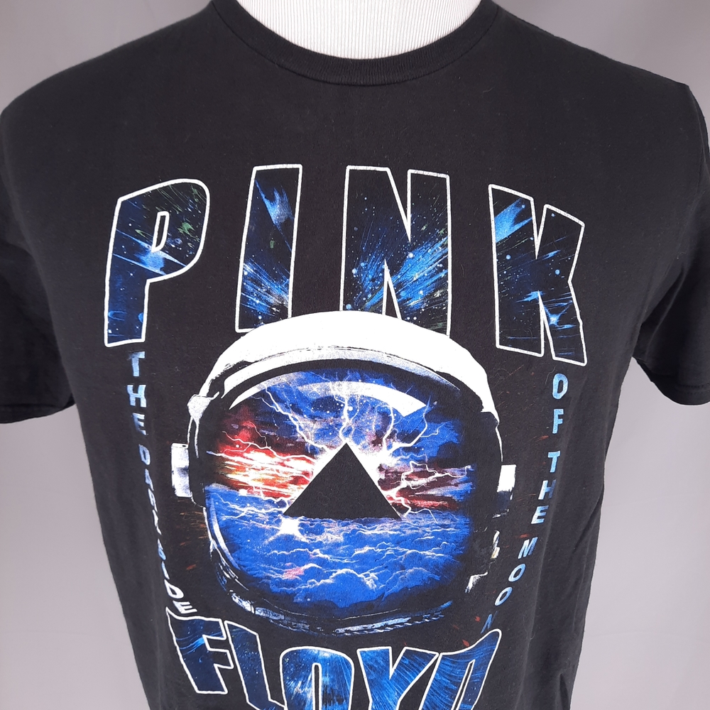 Pink Floyd Dark Side Of The Moon Black T-Shirt Adult L Space Helmet Rock Band